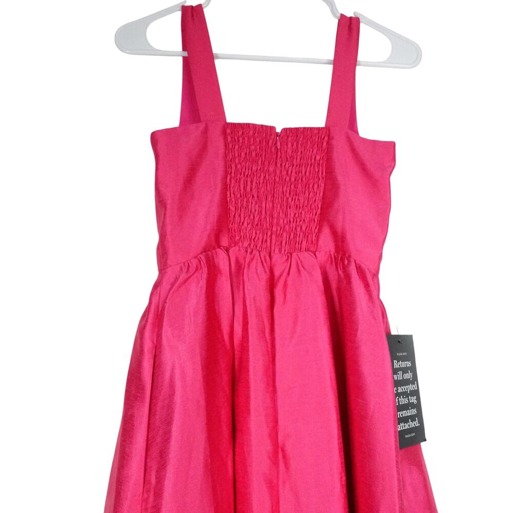 Tuckernuck Hot Pink Satin Square-Neck Midi Dress - Picture 10 of 11